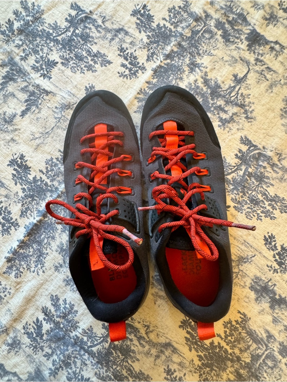 Black Diamond Men's Black and Orange Low-Top Sneakers